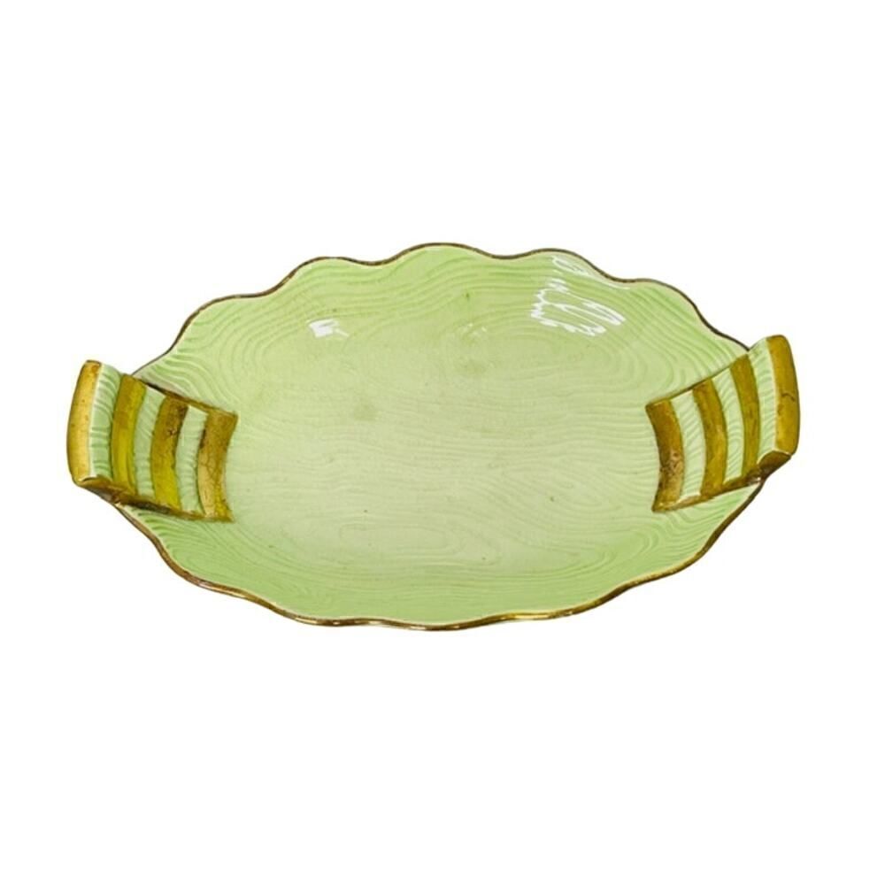 Carlton Ware Vert Royale Dish Mint Green Tall Vintage 7 Inches Long Art Deco